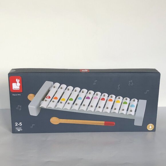 Janod - Confetti Wooden and Metal Xylophone New in Box For Age 2+ - Picture 8 of 13